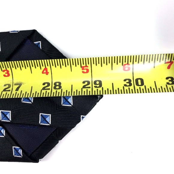Jos A Bank Executive Collection Tie 100% Silk Textured Black Blue White Necktie - Picture 7 of 7